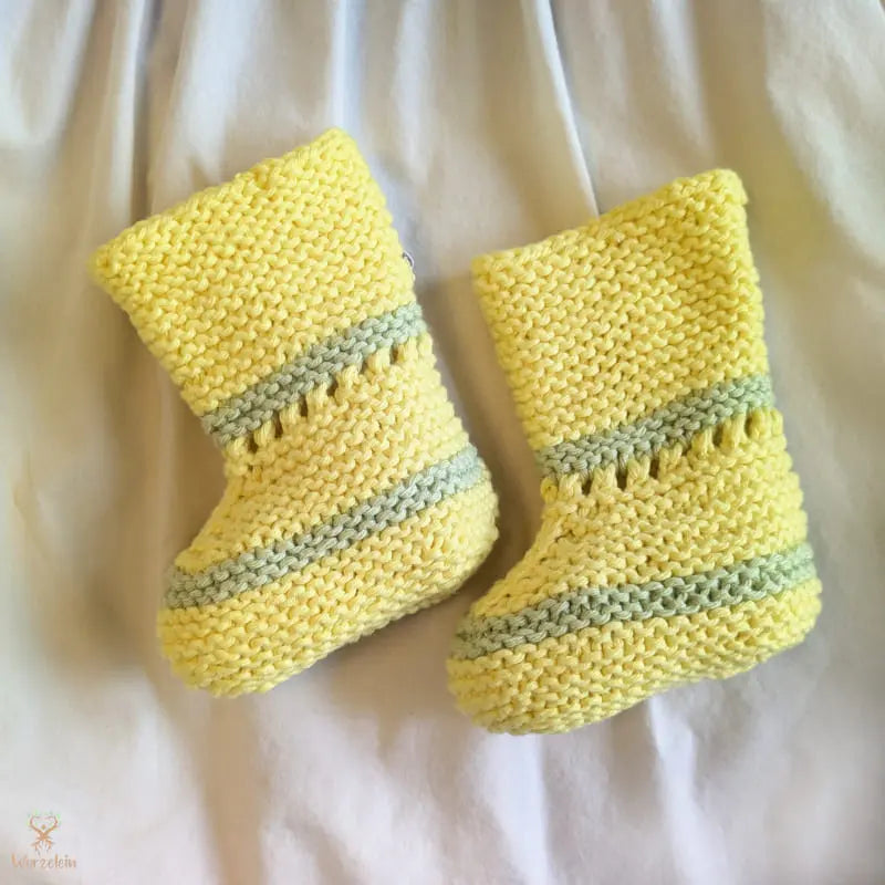 Babysocken-gestrickt-gelb-2