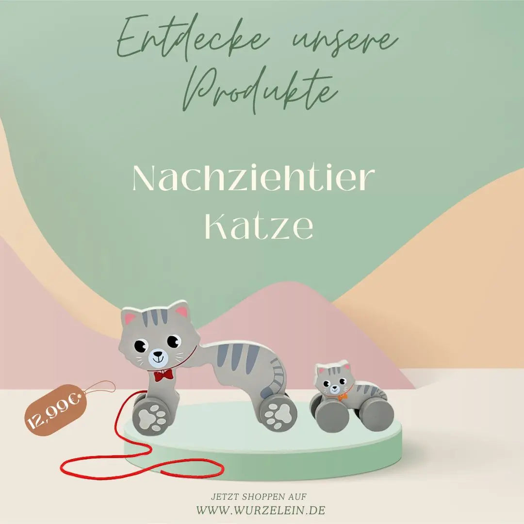 Produktvorstellung-Nachziehtier-Katze-Wurzelein