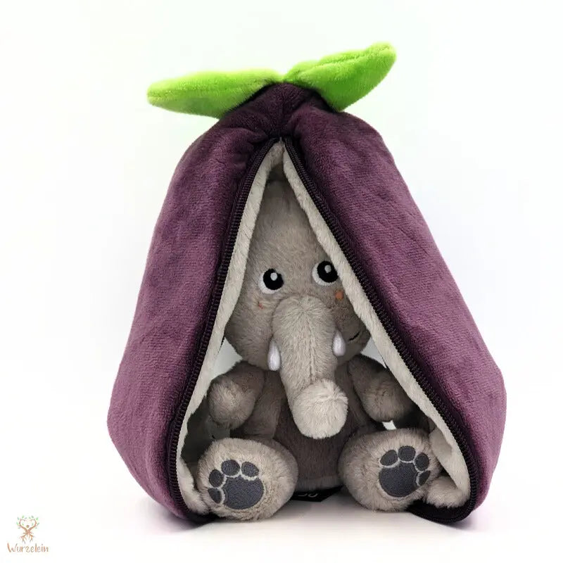 Kuscheltier Elefant Aubergine - Wurzelein
