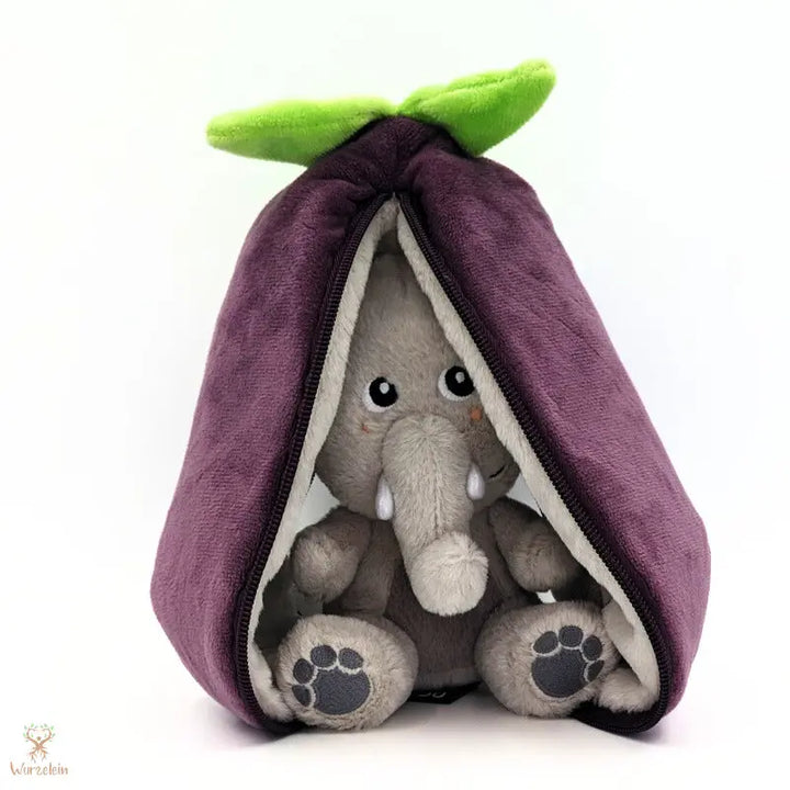 Kuscheltier Elefant Aubergine - Wurzelein