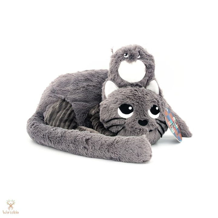 Kuscheltier Katze mit Baby Les Déglingos