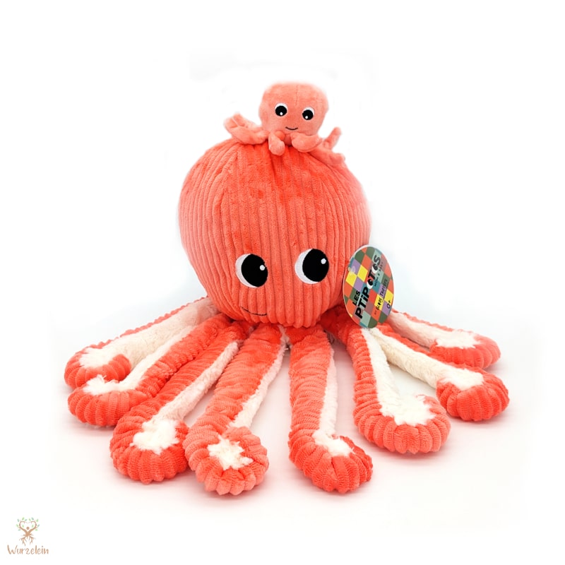 Kuscheltier Oktopus mit Baby Les Déglingos